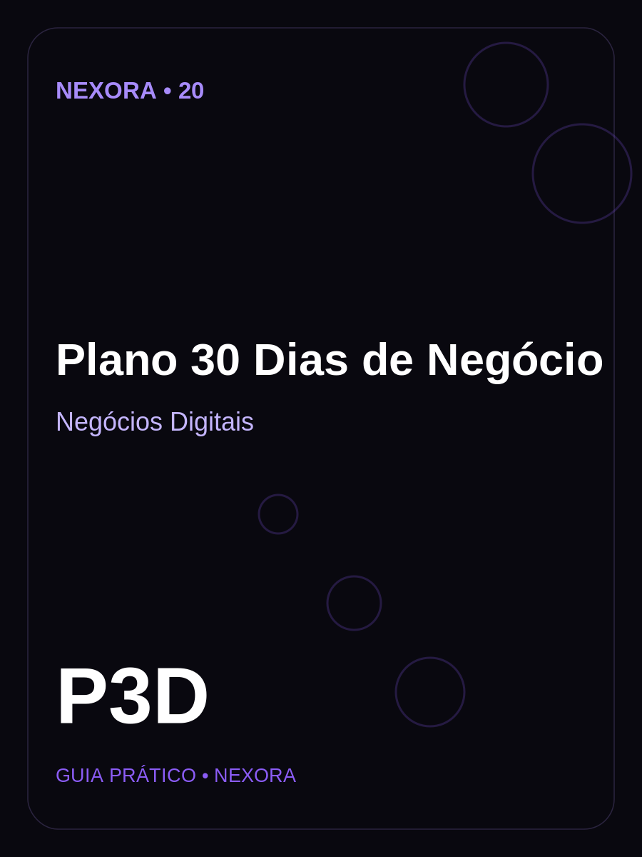 Capa Plano 30 Dias de Negócio